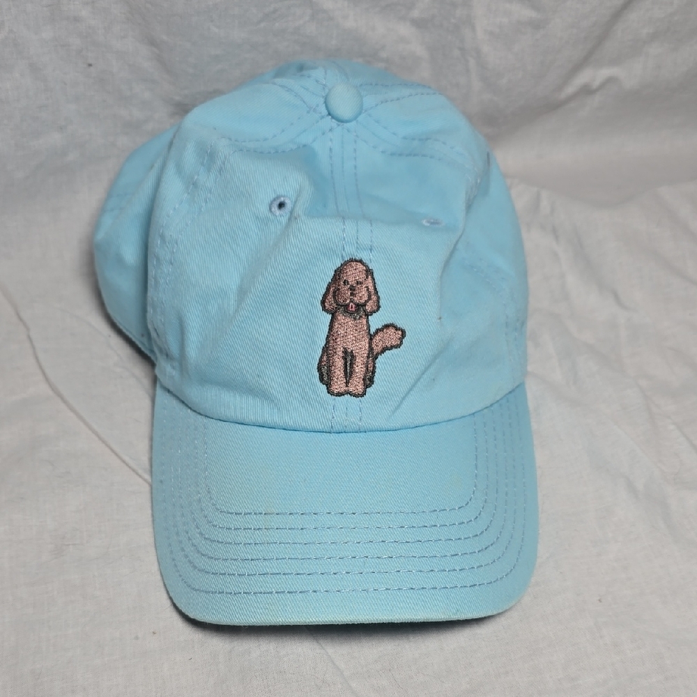 Light Blue Dog Embroidered Cap
